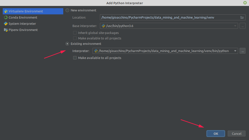 pycharm virtualenv