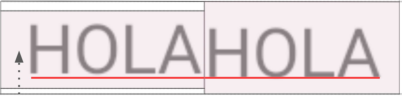 2 TextViews side by side with layout gravity center vertical in a LinearLayout in Android API 30. They’re aligned by view height instead of text baseline. The one on the left has room to float up to be centered. includeFontPadding is false to the left and true to the right.