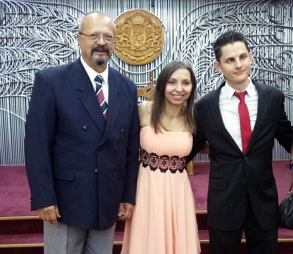 My father-in-law, my wife and I