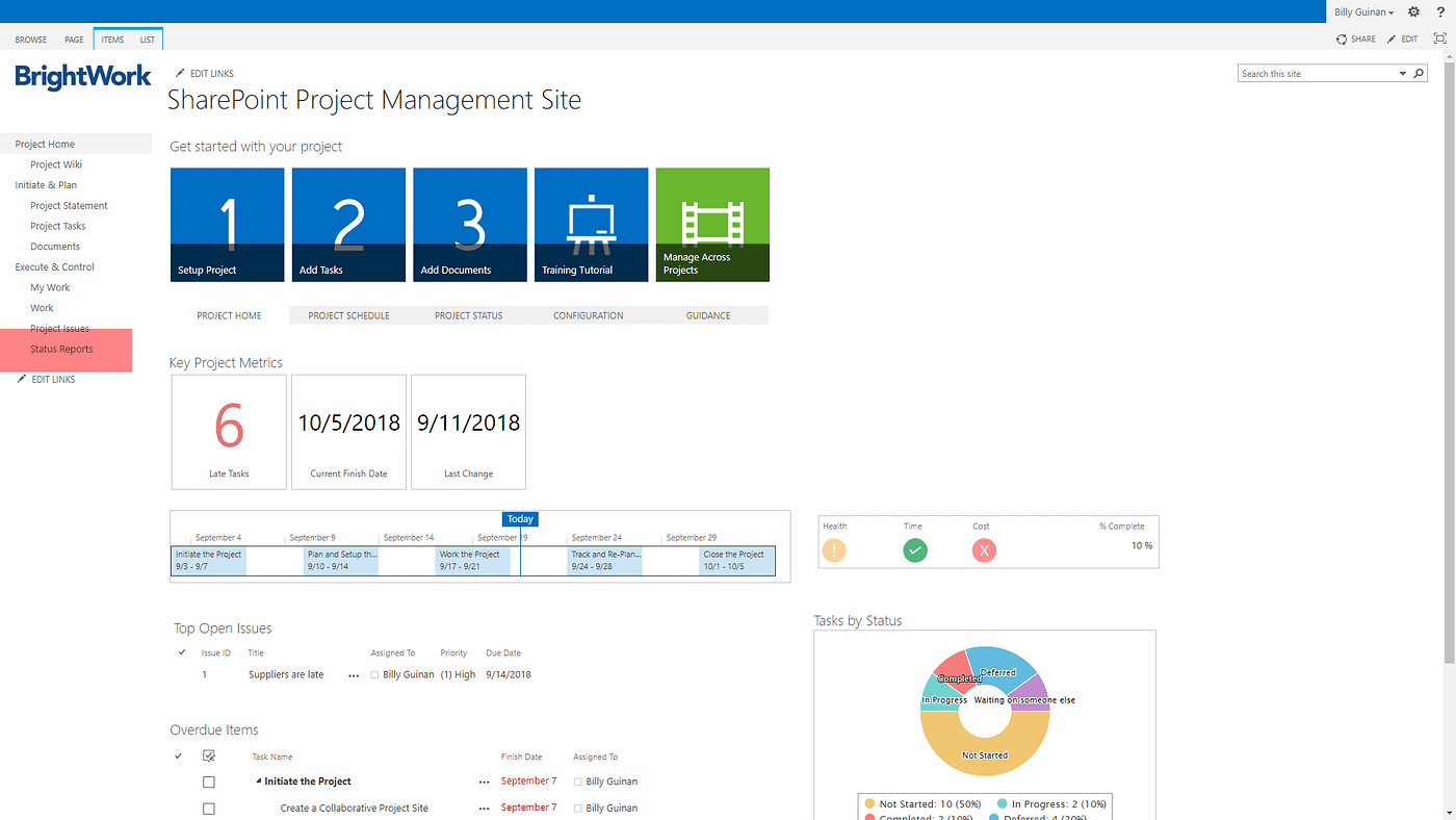 Adding Status Reports to your SharePoint Project Management Site | by ...