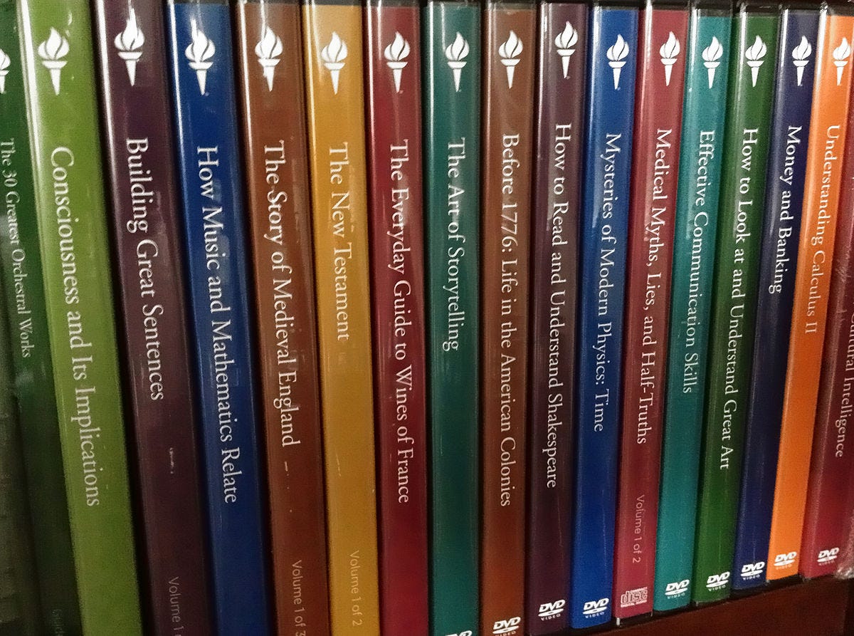 The Great Courses & Audible all the knowledge in the world, for cheap