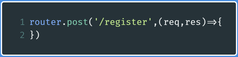 Handling the POST request to the register directory