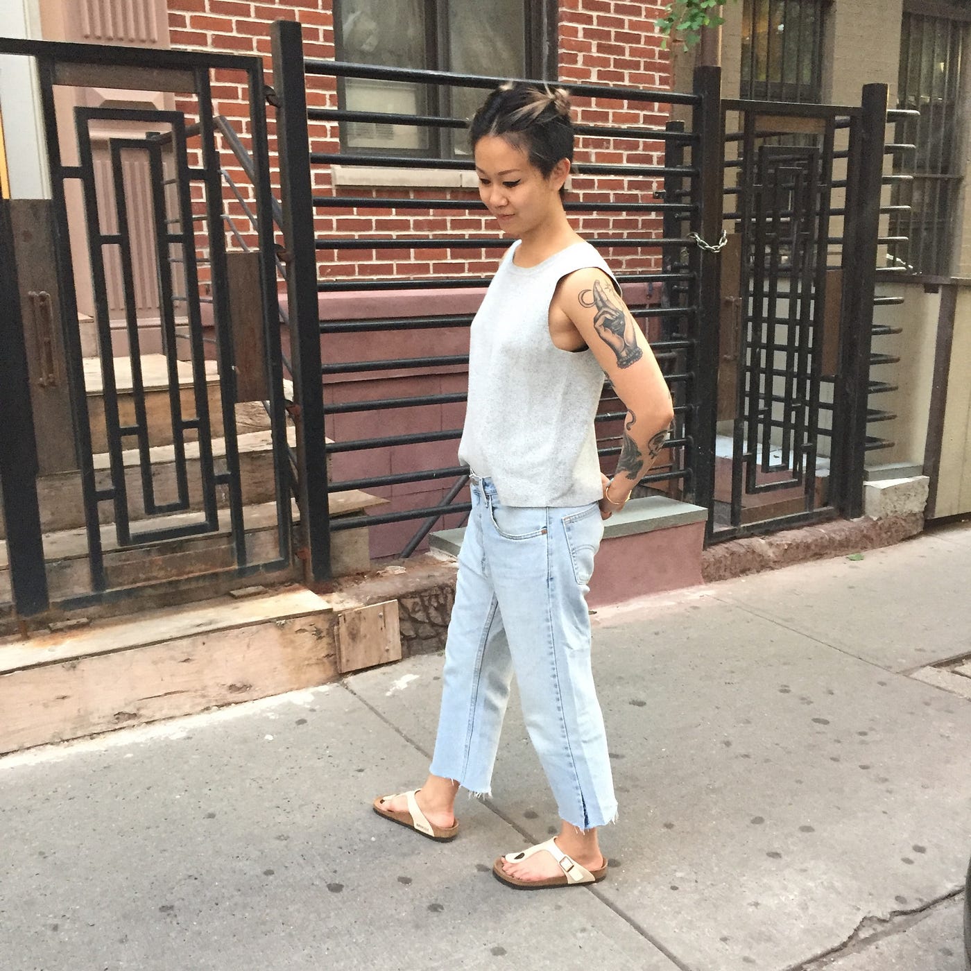 DIY Cropped Wide Leg Jeans. As everyone knows, JNCOs are back. | by Brooke  Kao | Platonic Dressing | Medium