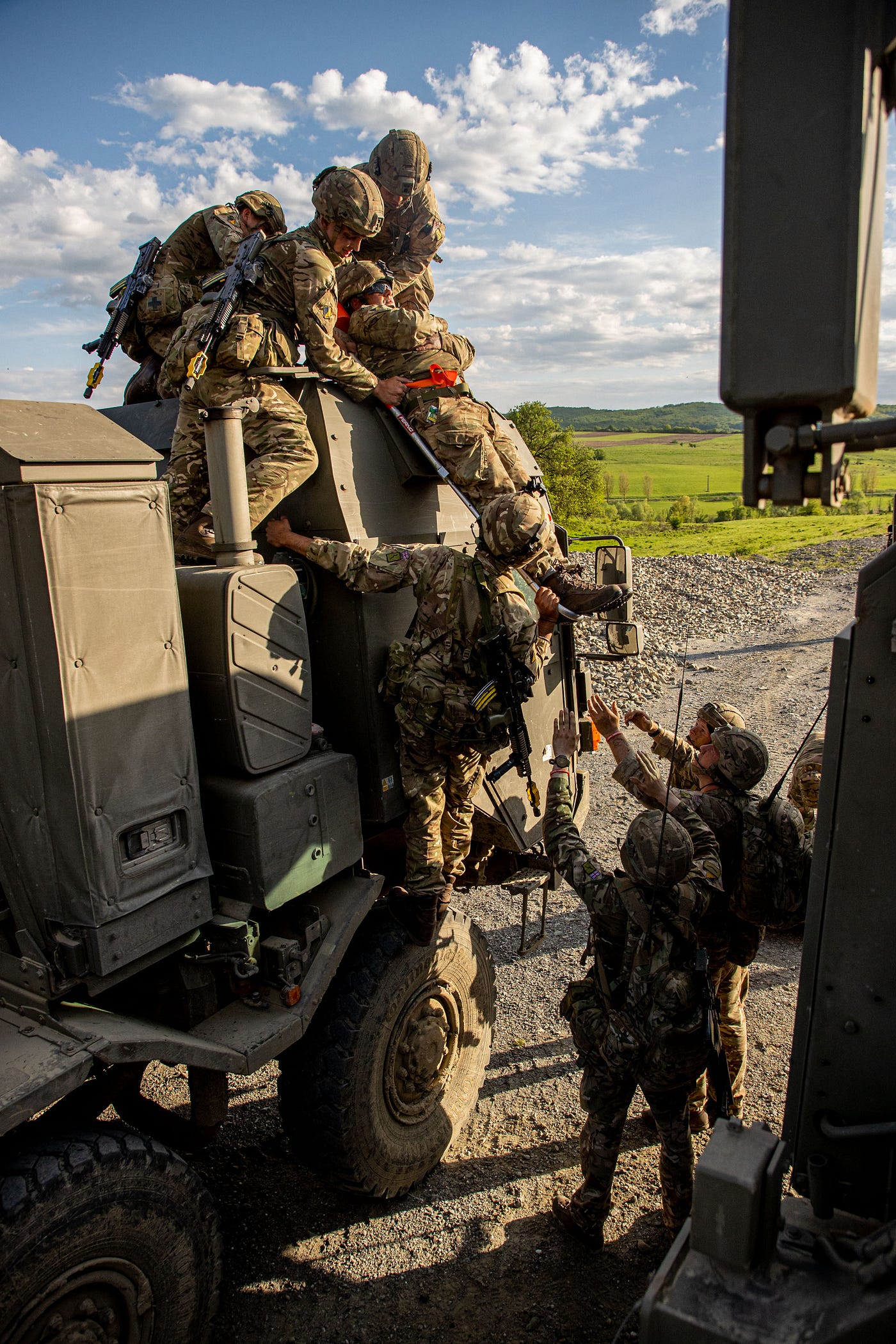 Soldiers practising their skills recently learnt on Exercise NOBLE JUMP
