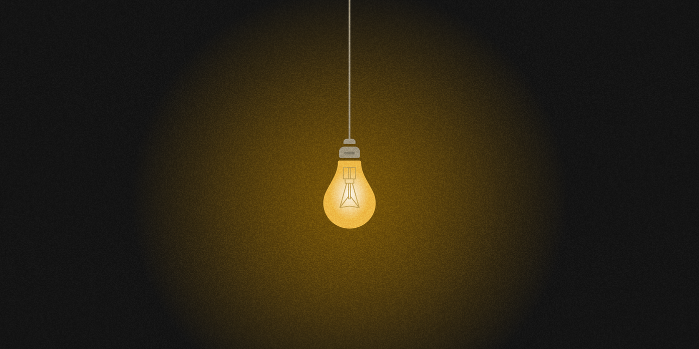 An illustration of a bulb emitting light.