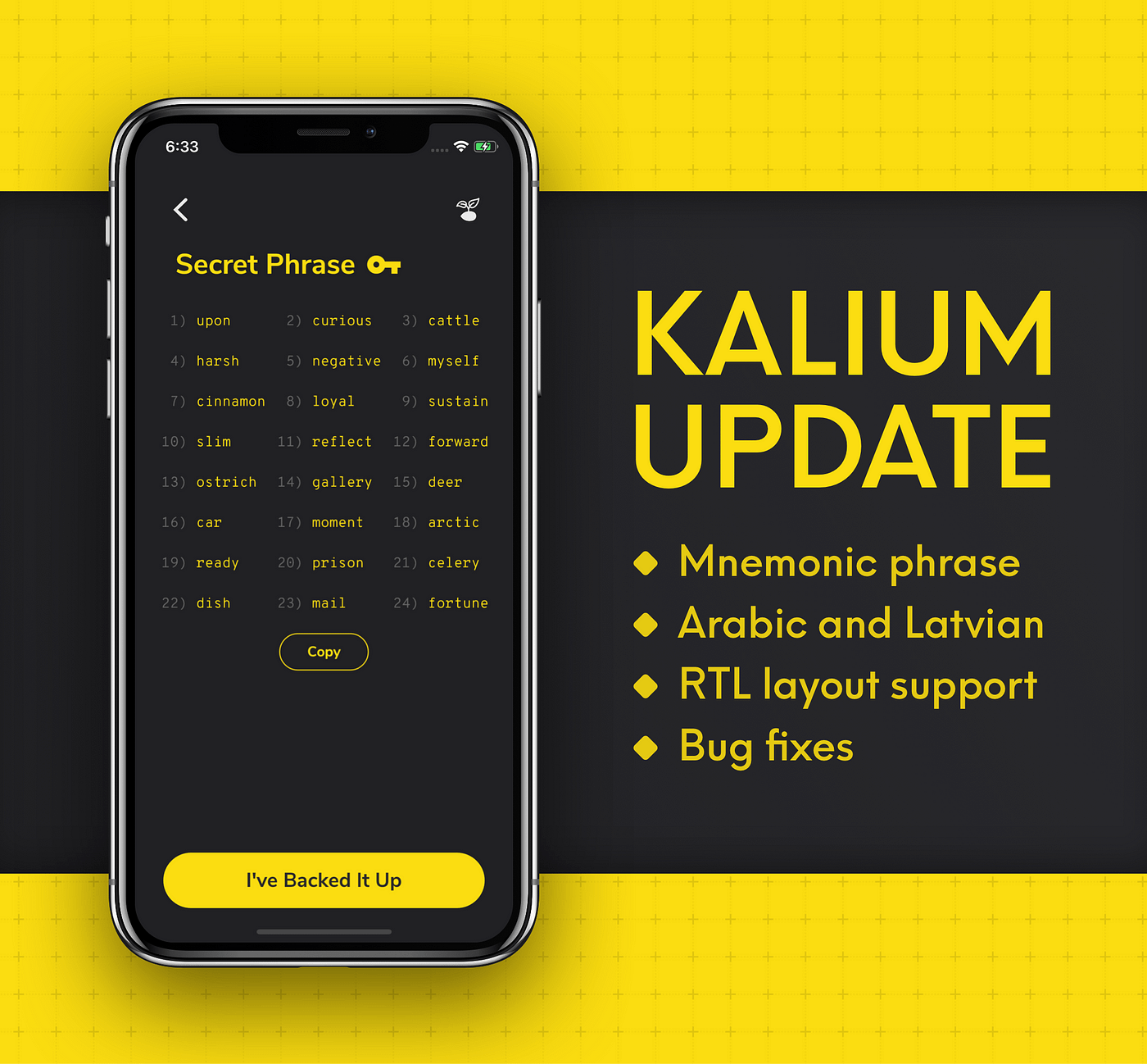 voorkomen beneden Spruit BANANO's — Kalium v2.0.9 Released Introducing Mnemonic Phrases, RTL  Layouts, and More. | by Purian23 | Banano | Medium