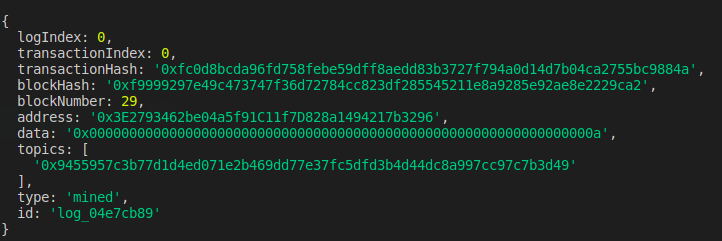 content of receipt transaction log