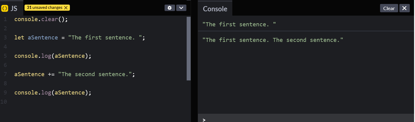 JavaScript Join/Concatenate Strings with += Operator - Deep Space - Medium