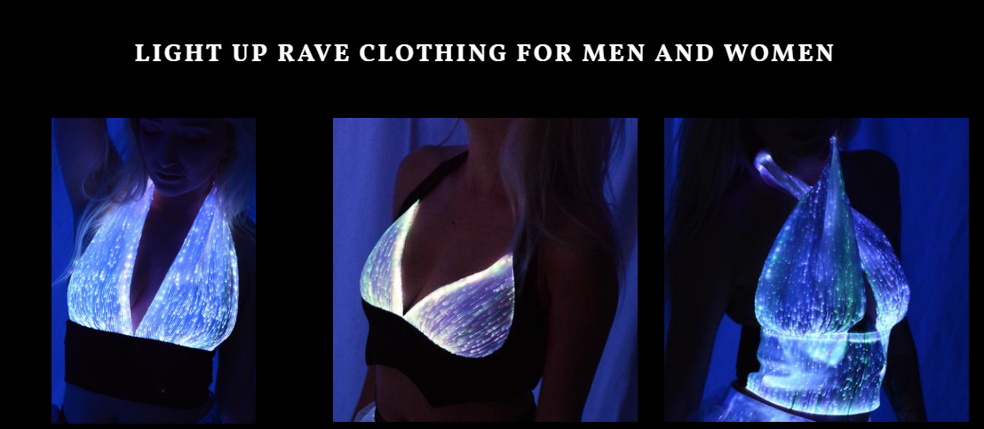 light up rave clothes. and outfits for men & women. 