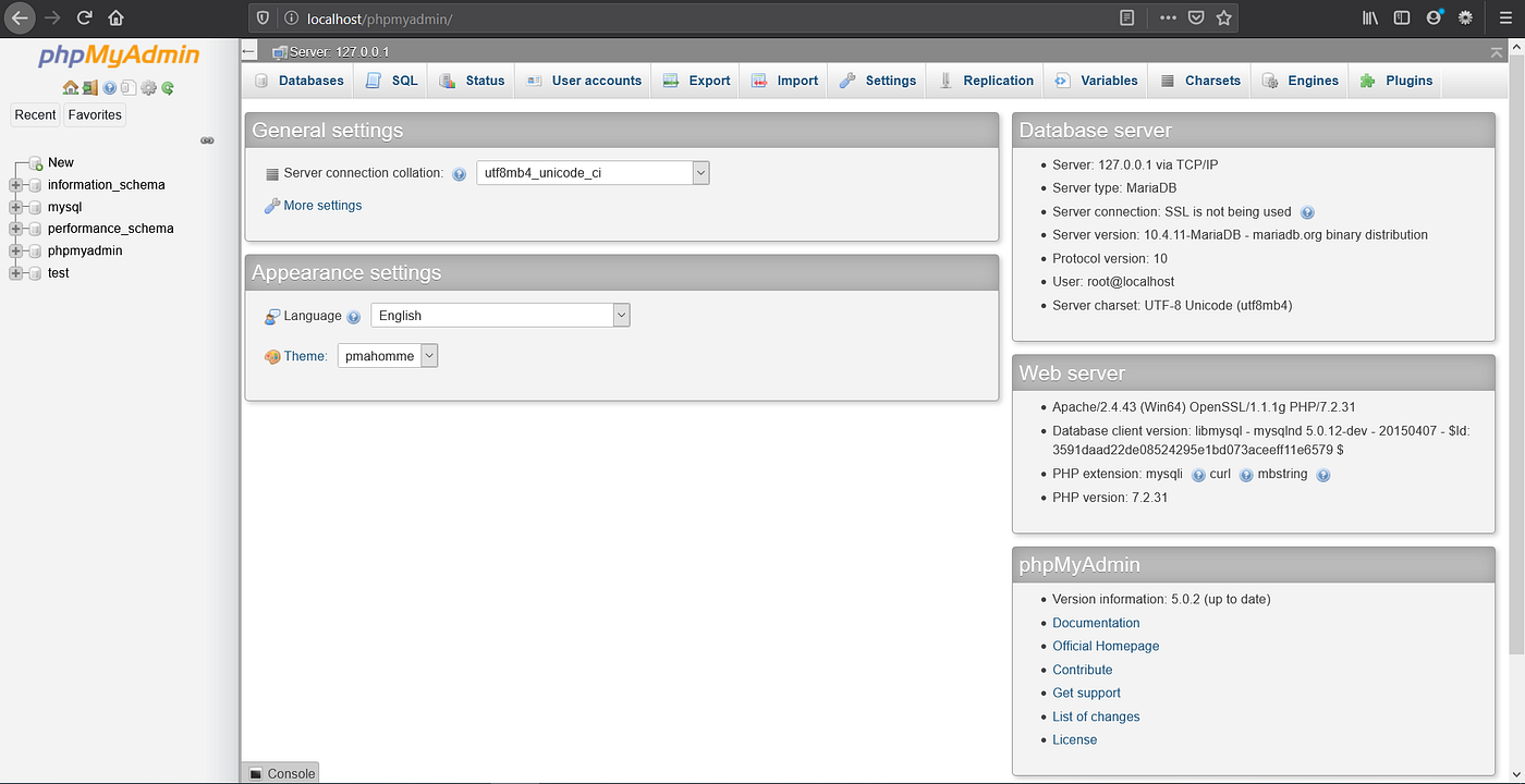 MySQL database in phpMyAdmin. Whenever we think of backend, the… | by ...