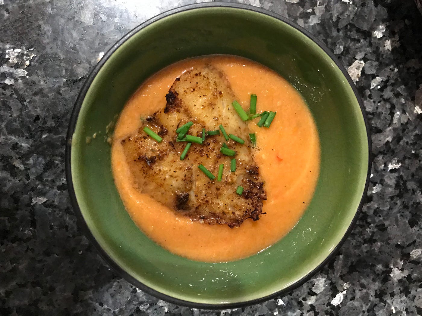 The Diet Blues Blackened Rockfish with Gazpacho by Steve Donaldson Medium