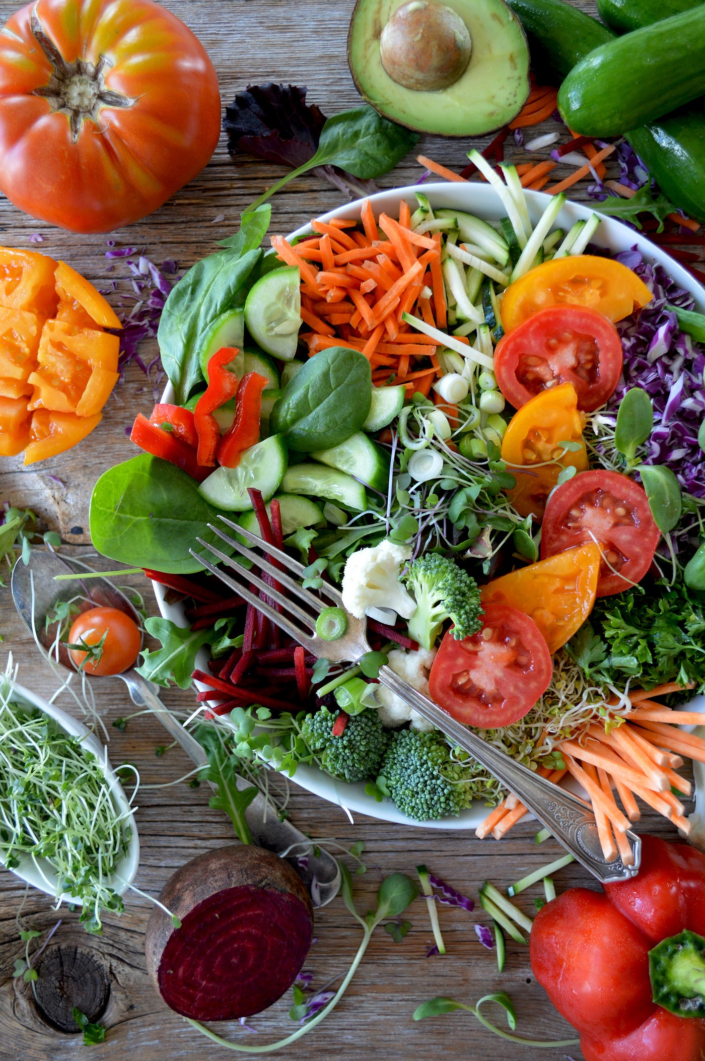 Colorful fruits and veggies