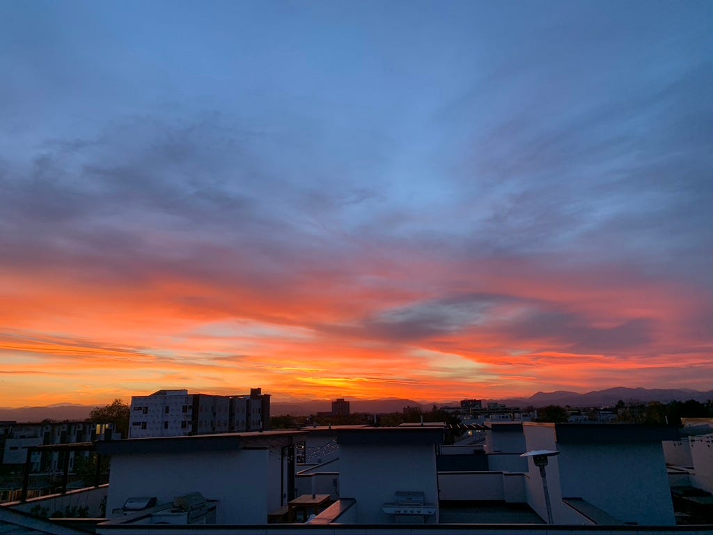 Sunset over the mountatins
