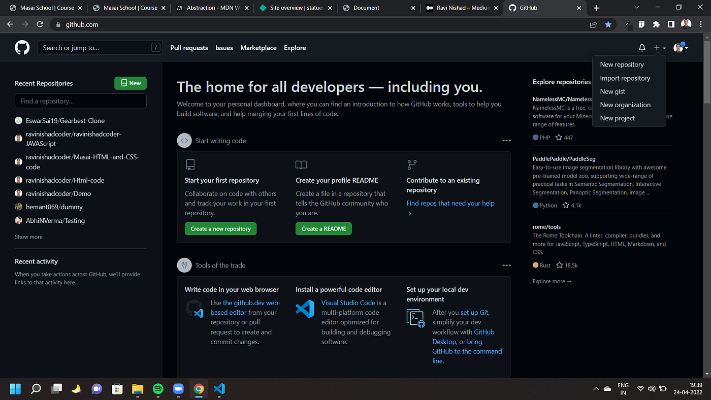 How to make repositories on GitHub? | by Ravi Nishad | Medium