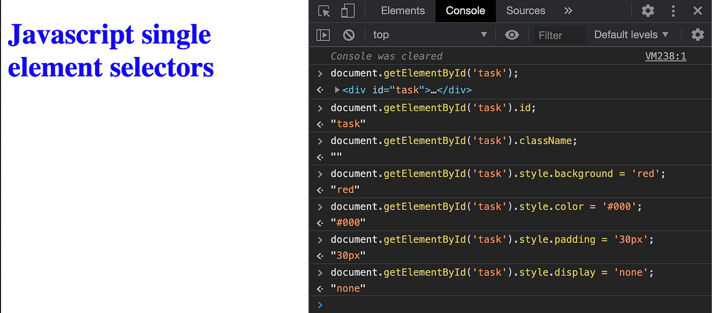 Vanilla javascript single element selectors | by hamadi medi | Medium