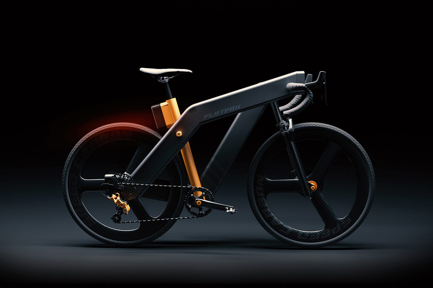 photorealistic image render of the modular bicycle design.