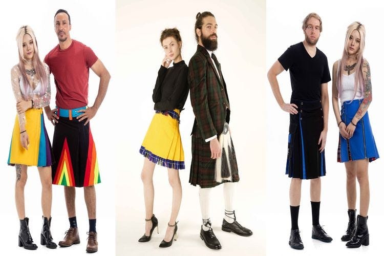 Yes, a woman can wear the kilt belonging to a man. It is a recent tradition but women all over the globe are doing it. Though the plaids, shapes, and kinds of the kilt can vary, women can wear the Women Kilts tailored just for men too.