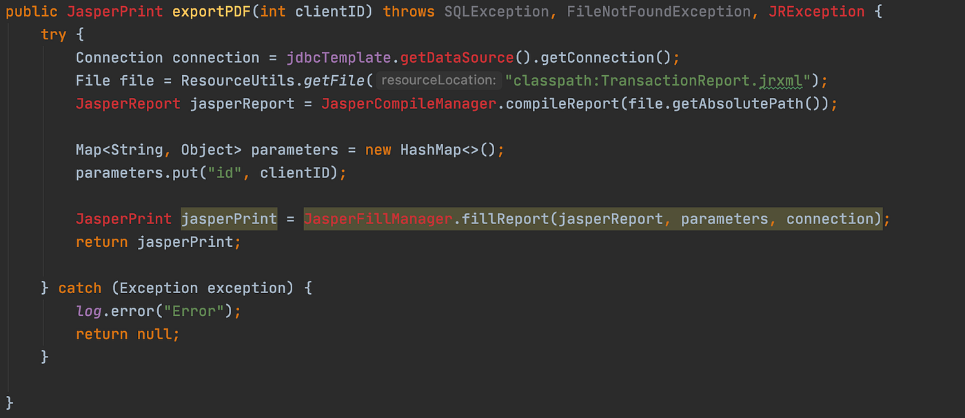 jasper report with spring boot