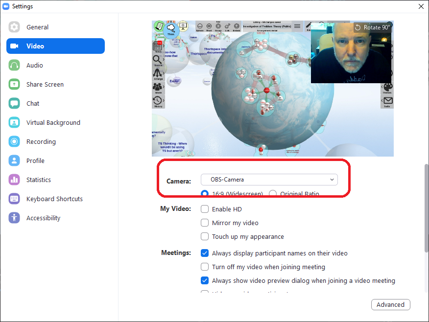 How To Join A Zoom Meeting With Combined Webcam And Thortspace Using Obs Open Broadcasting Software By Andrew Bindon Thortspace Collaborative 3d Mind Mapping Software Medium