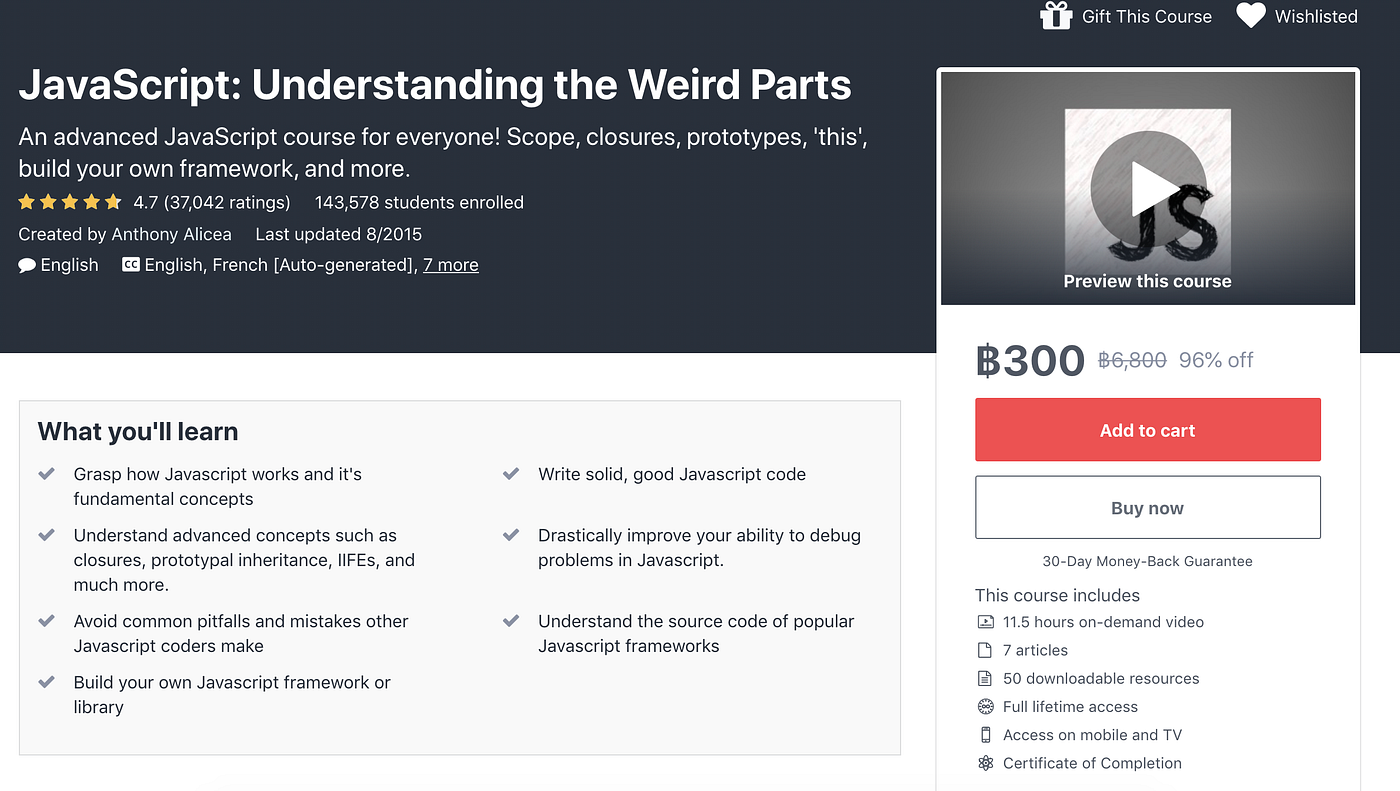 My resources to learn JavaScript. After I completed the 300 hours of ...