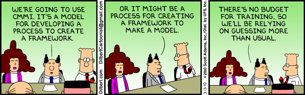 Dilbert cartoon about frameworks