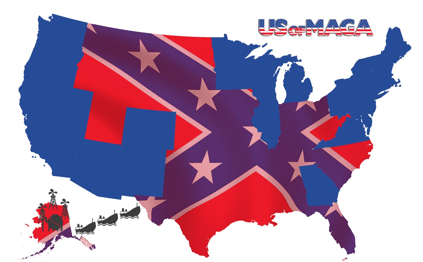 Map of red and blue states