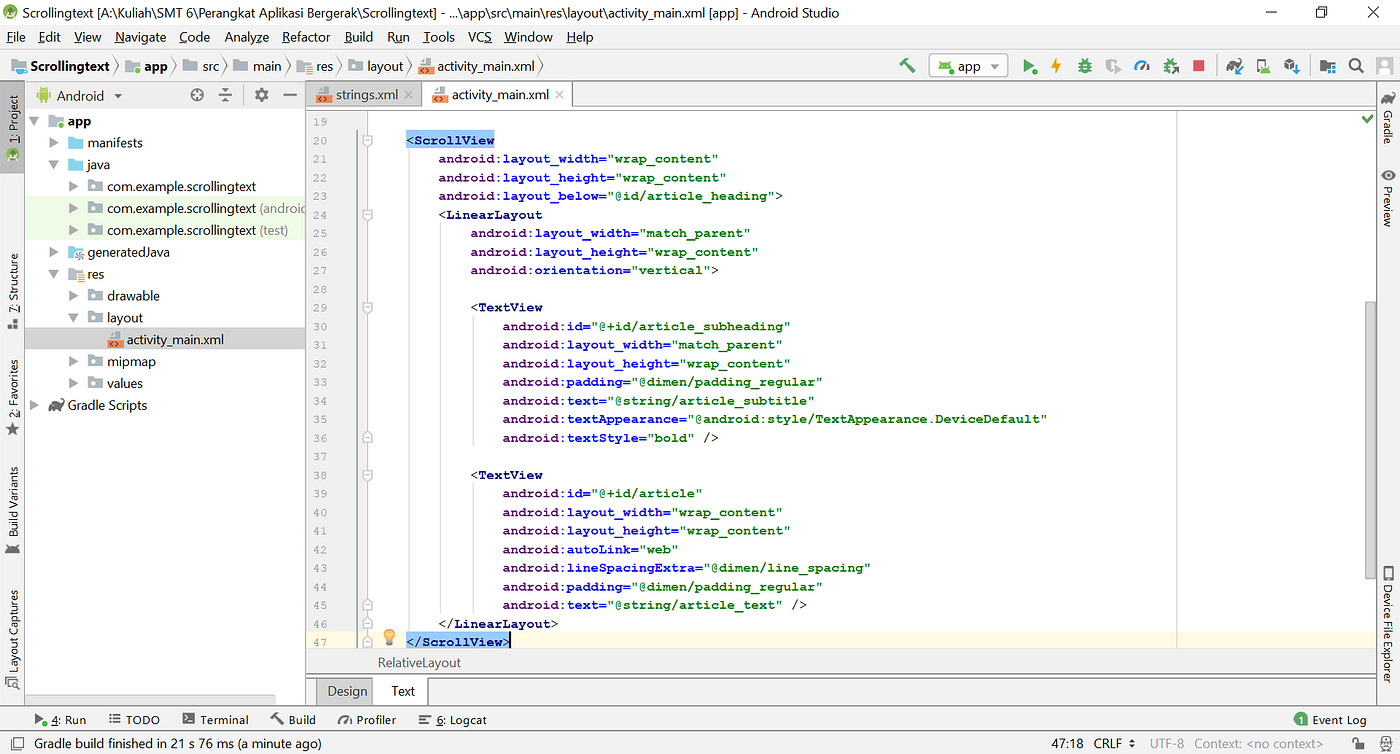 Android Studio Fundamentals 1.3: Menambah dan Mengedit Elemen TextView ...