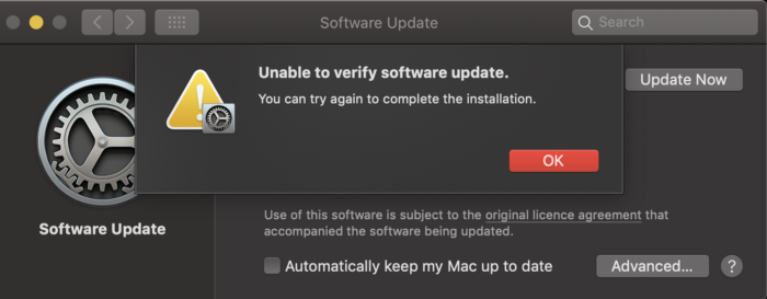 mac jeep on statting up on upgrade installer dmg