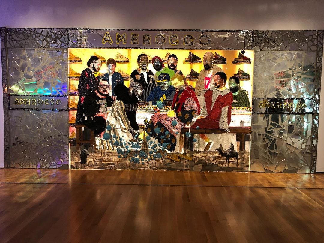 AMEROCCO by Aaron Fowler. A installation art piece with mirrors and paint.
