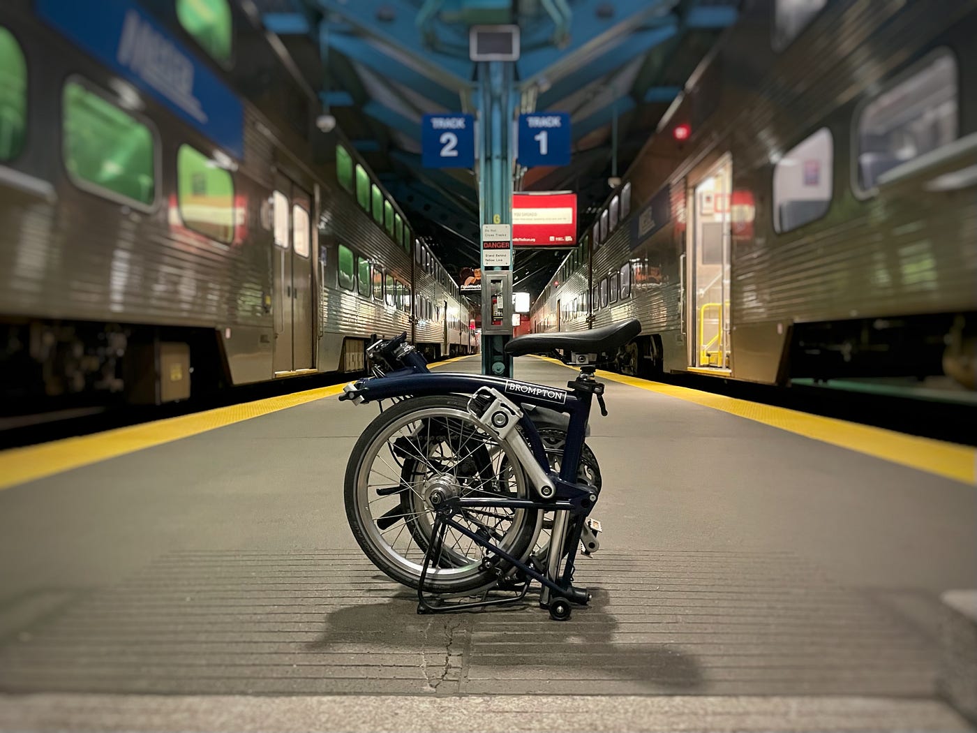 folding bike on train