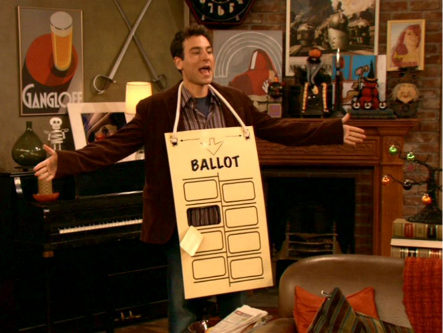 Ted Moseby’s "Hanging Chad" costume from How I Met Your Mother. 