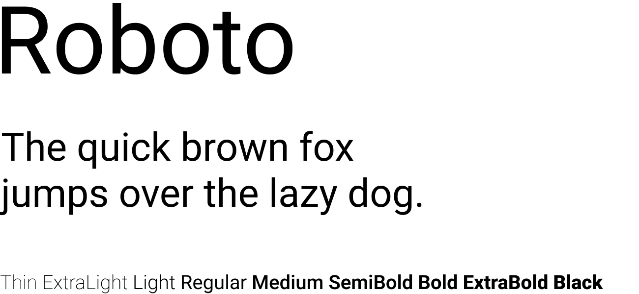 An example of Roboto font.