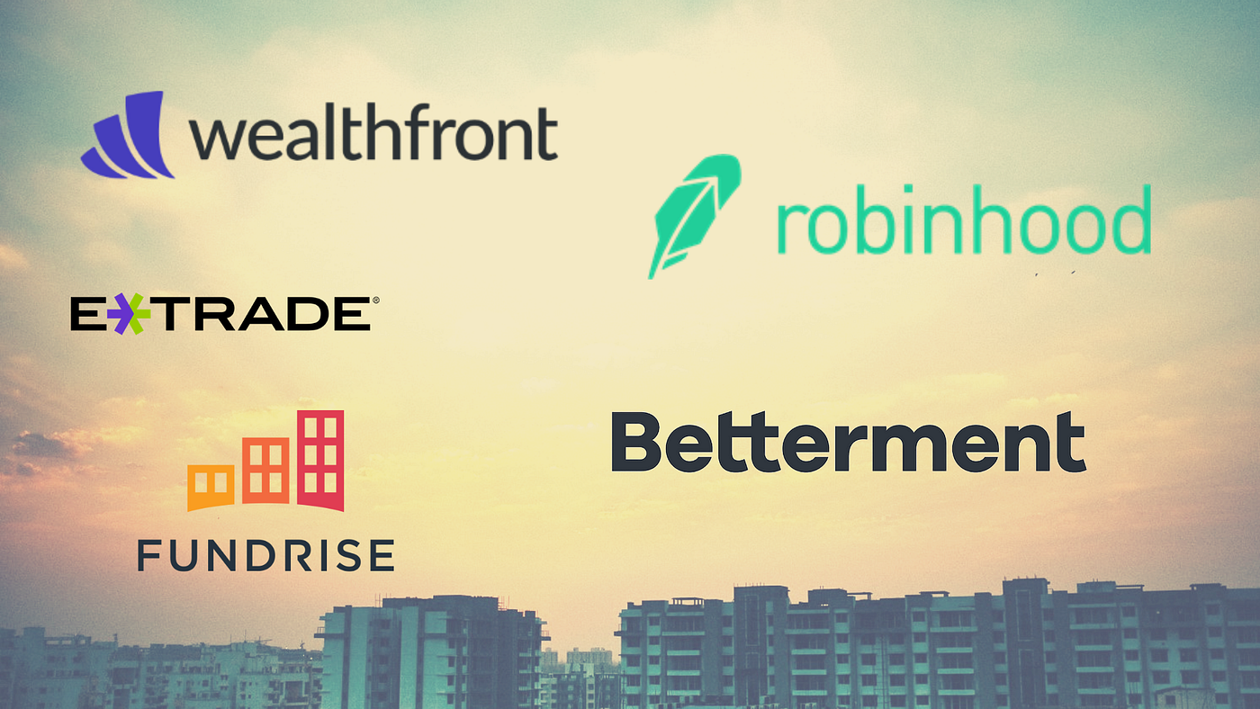 Comparison Of Betterment Wealthfront Fundrise Robinhood And Etrade - 