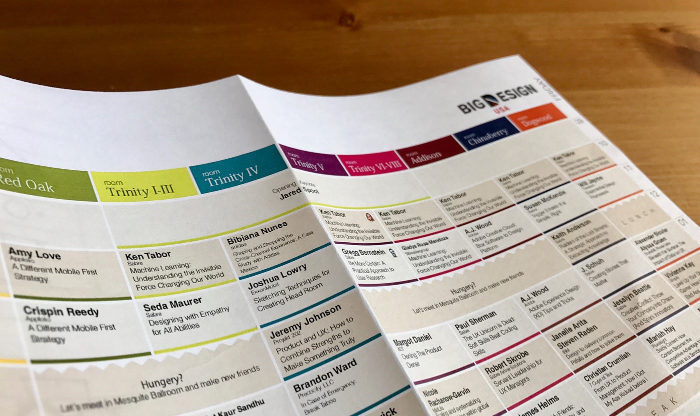 Why & How I re-designed the BigDesign conference schedule page | by ...