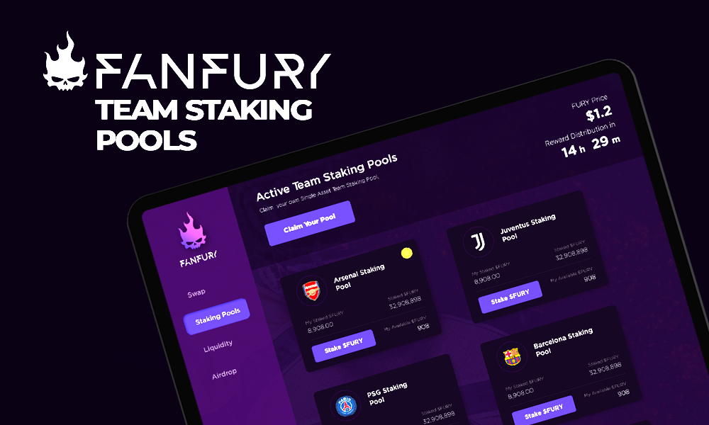 Fanfury — Team Staking Pools (WebApp Representation).