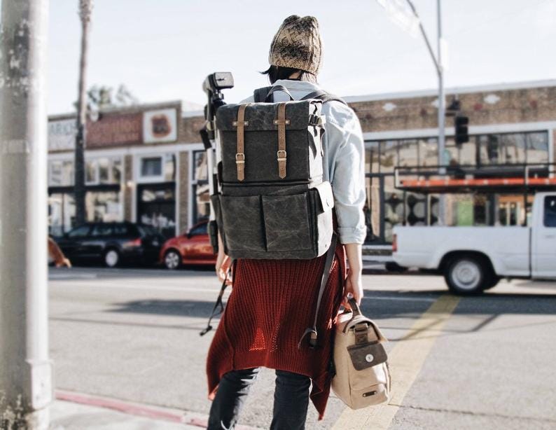 Trendy camera backpack Clearance