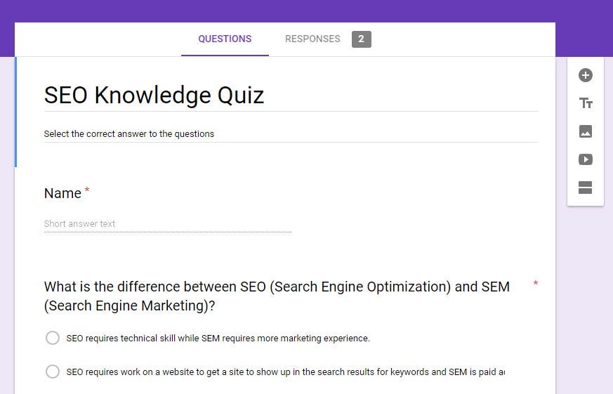Create A Self Grading Quiz Using Google Forms By Seogoddess Newco Shift Medium