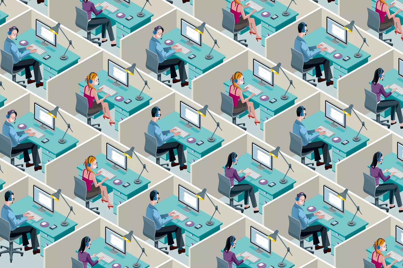 A brief history of office design. (And how they became so distracting