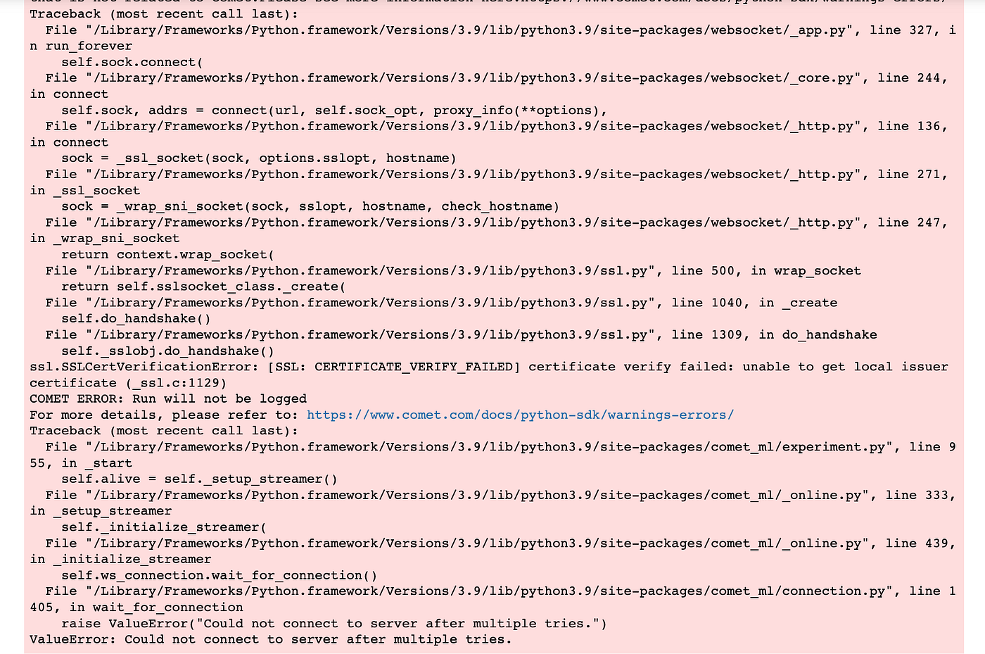 SSL:CERTIFICATE_VERIFY_FAILED” Error in Comet— Fixed | by Shittu Olumide  Ayodeji | Heartbeat