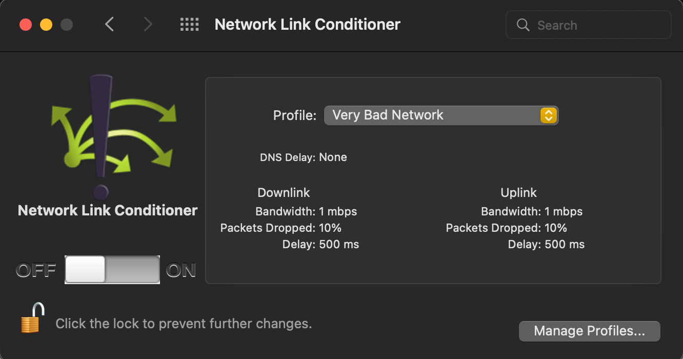 Simulate low network with Network Link Conditioner by Anurag Pandit