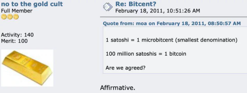 bitcoin smallest denomination