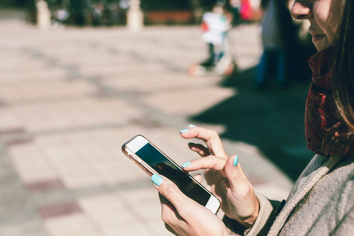 A woman using phone