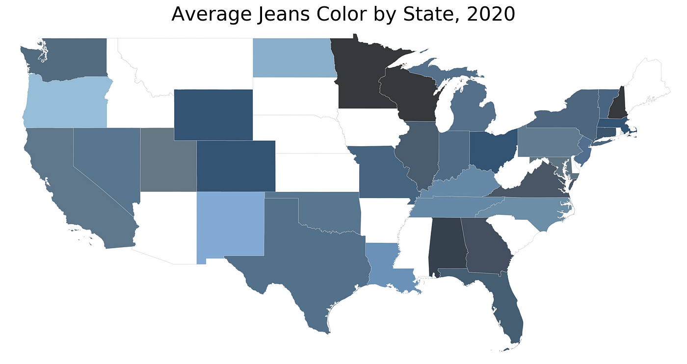 Jeans Color by State, 2020 | by Desai The | Medium