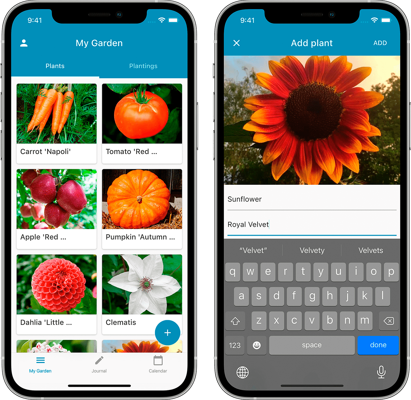 The plants screen of Leafarise mobile app for gardeners