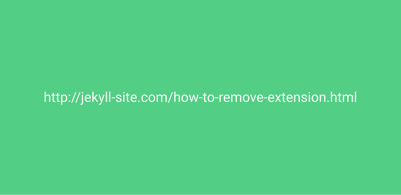 How to remove .html extension in Jekyll by Yashu Mittal Medium