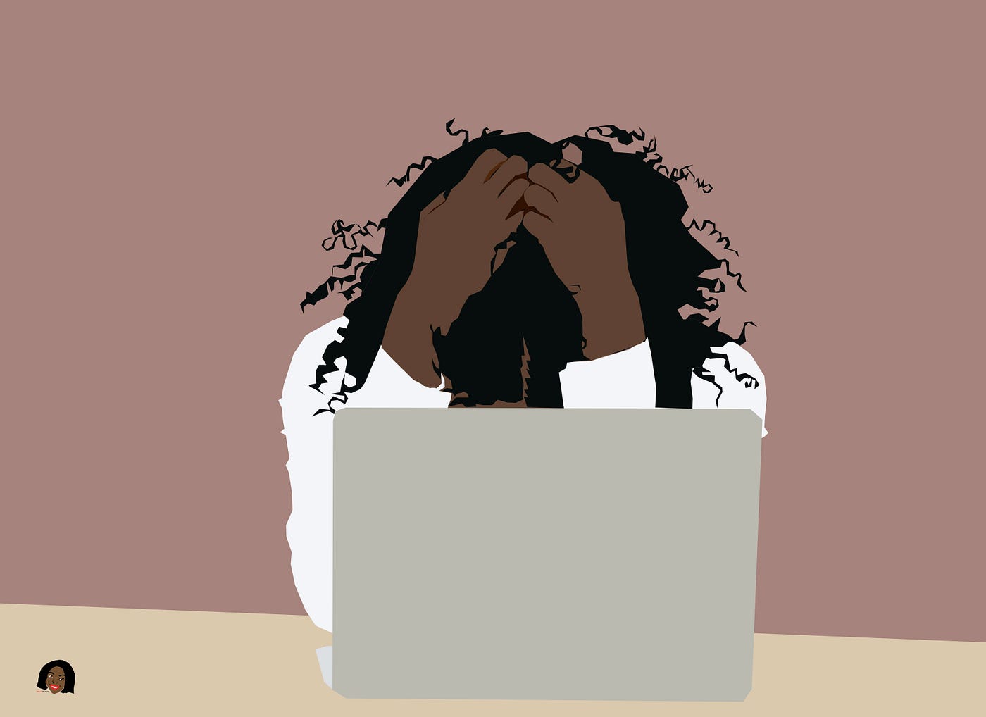 Imposter Syndrome Digital Illustration designed by Visual Artist Keara Douglas of Delux Designs (DE), LLC.