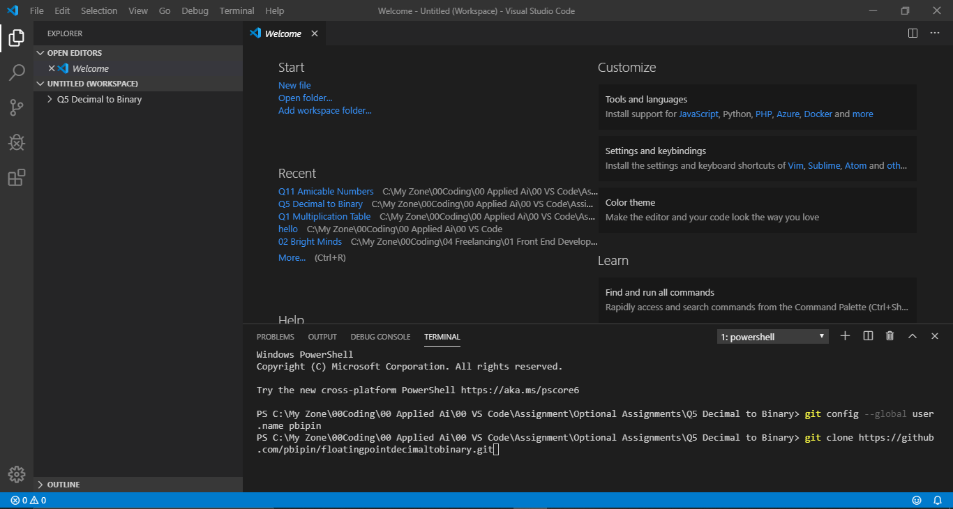 Installing GitHub in Visual Studio Code for Windows 10 | by Bipin P. |  Towards Data Science