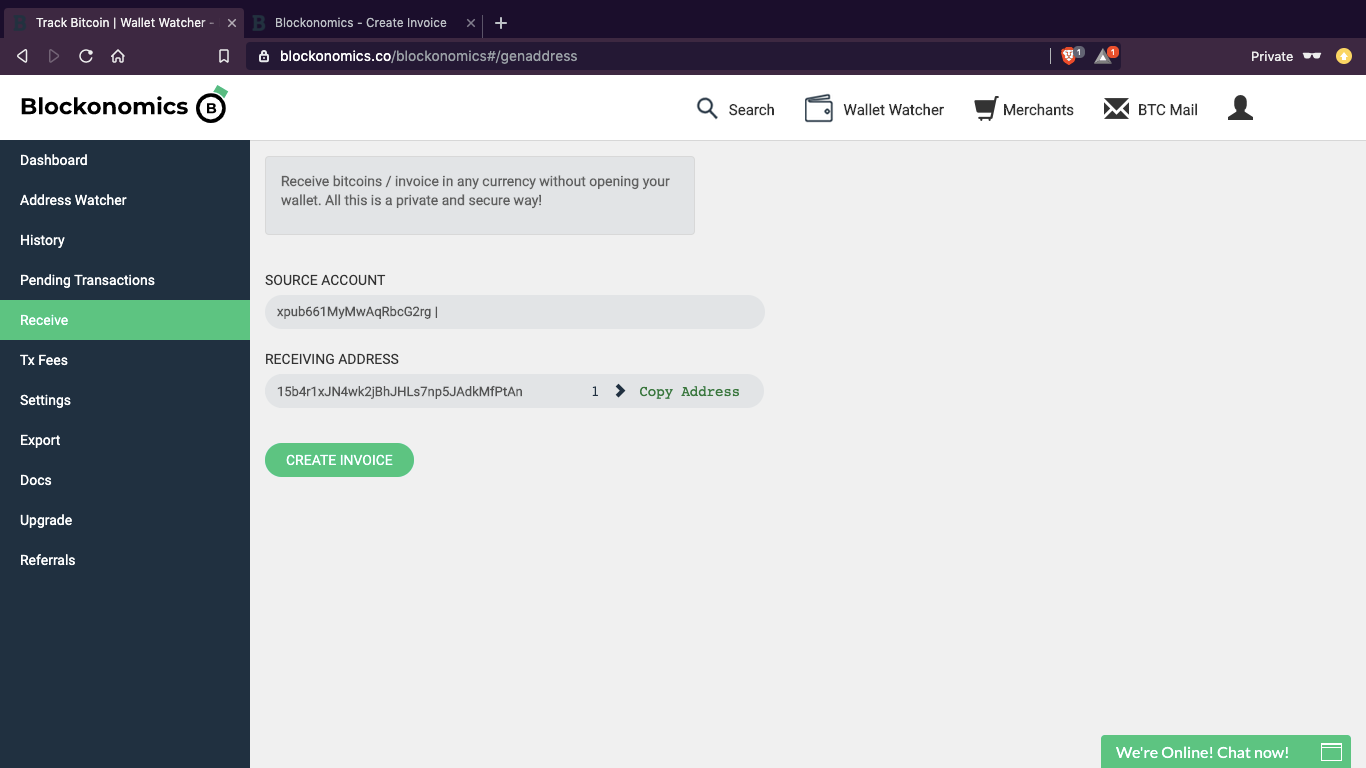 How To Create A Bitcoin Invoice Blockonomics Blog - 