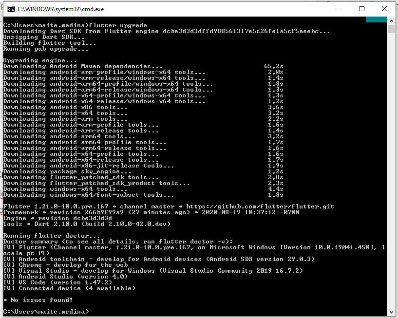 Create Flutter Application that support , Android, iOS and Desktop