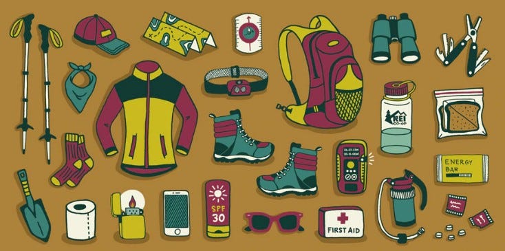 equipment for hiking